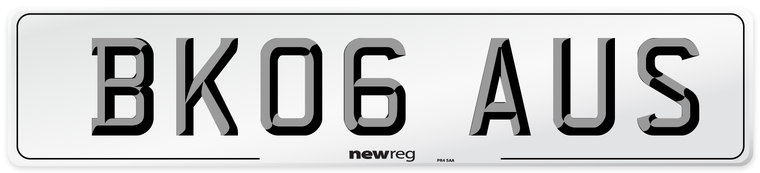 BK06 AUS Number Plate from New Reg